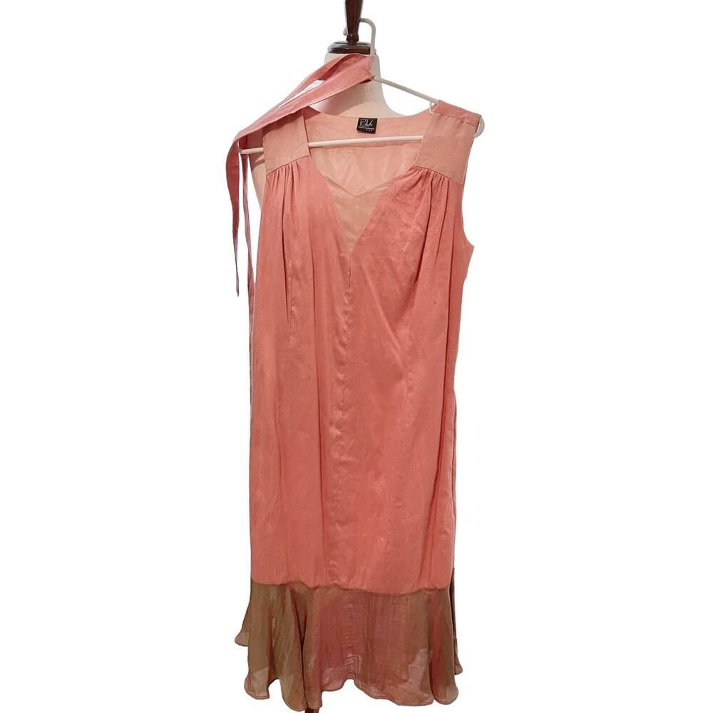 CoVelo Clothing NWT Sleeveless Diamond A-Line Maxi Dress Salmon Medium Formal
